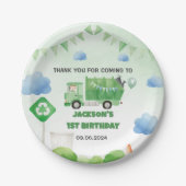 Assiettes En Carton Ordures Camion 1ère fête d'anniversaire (Devant)