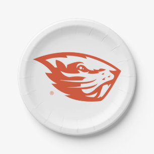 Assiettes En Carton Oregon State Beavers Tête de castor