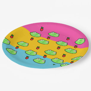 Assiettes En Carton Oreille de grenouille et de fraise