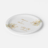 Assiettes En Carton Oreiller à lancer Mariage de logo de monogramme do (Angle)