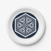Assiettes En Carton Oriental Bleu Blanc Ottoman Tracery Art (Devant)