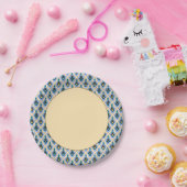 Assiettes En Carton Oriental Blue Jaune Marocain Arabe Tracery Art (Fête)