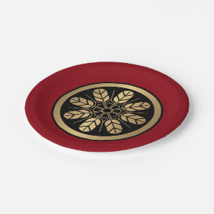 Assiettes En Carton Oriental Faux Gold Japon Inoue Mon Vector Art