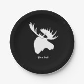 Assiettes En Carton orignal blanc contre arrière - plan noir (Devant)