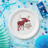 Assiettes En Carton Orignaux rouges de plaid de style campagnard de (Fête)