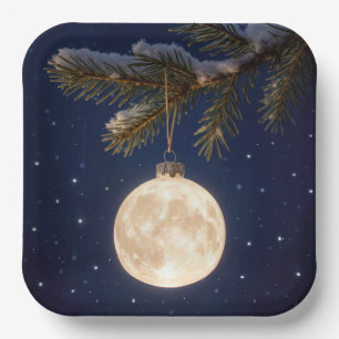 Assiettes En Carton Ornement de Noël Pleine lune
