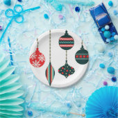 Assiettes En Carton Ornements de Noël (Fête)