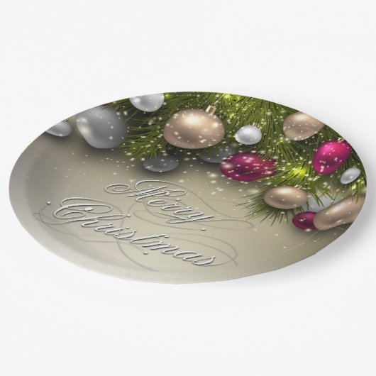 Assiettes En Carton Ornements de Noël - Multi (Angle)