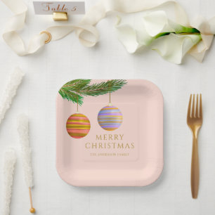 Assiettes En Carton Ornements de Noël personnalisés 