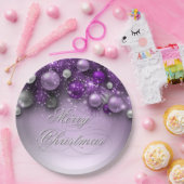 Assiettes En Carton Ornements de Noël - Purples (Fête)
