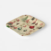 Assiettes En Carton Ornements de Noël Vintages rétro (Angulaire)