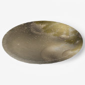 Assiettes En Carton Ornements en or argenté (Angle)