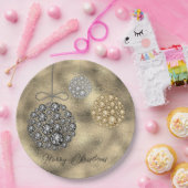 Assiettes En Carton Ornements or élégants Joyeux Noël (Fête)