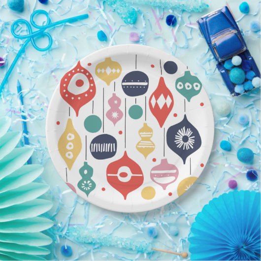 Assiettes En Carton Ornements rétro (Fête)