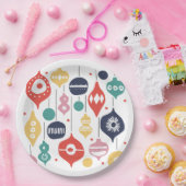 Assiettes En Carton Ornements rétro (Fête)