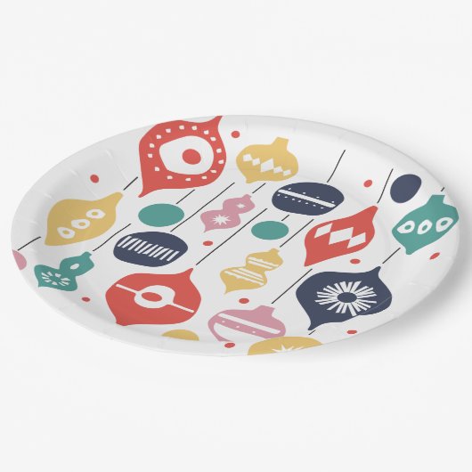 Assiettes En Carton Ornements rétro (Angle)