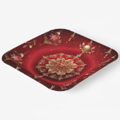 Assiettes En Carton Ornements rouges Plaque en papier de Noël (Angulaire)