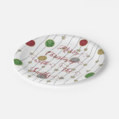 Assiettes En Carton Ornements Sparkley de Noël (Angle)