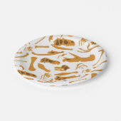 Assiettes En Carton Os de dinosaure (Angle)