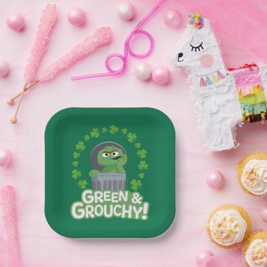 Assiettes En Carton Oscar | Green & Grouchy ! (Fête)