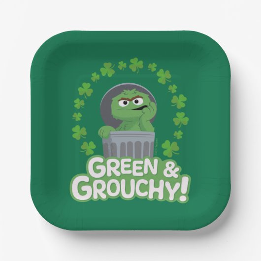 Assiettes En Carton Oscar | Green & Grouchy ! (Recto)