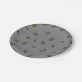 Assiettes En Carton Oscar le Groupement | Motif gris (Angle)