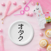 Assiettes En Carton OTAKU 8 bits Pixel japonais Katakana vertical (Fête)