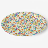 Assiettes En Carton Otomi Mexican Summer Flower Pattern Venin (Angle)