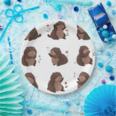 Assiettes En Carton "Otto la taupe marron" (Fête)