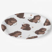 Assiettes En Carton "Otto la taupe marron" (Angle)