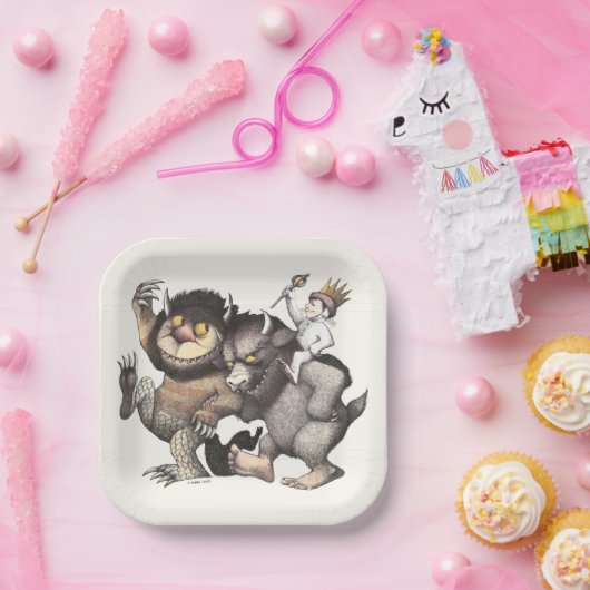 Assiettes En Carton Où les choses sauvages sont des caractères (Fête)