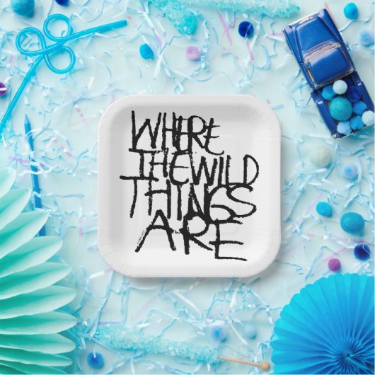 Assiettes En Carton Où sont les choses sauvages | manuscrit (Fête)