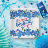 Assiettes En Carton Oublie-moi pas anniversaire (Fête)