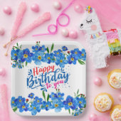 Assiettes En Carton Oublie-moi pas anniversaire (Fête)