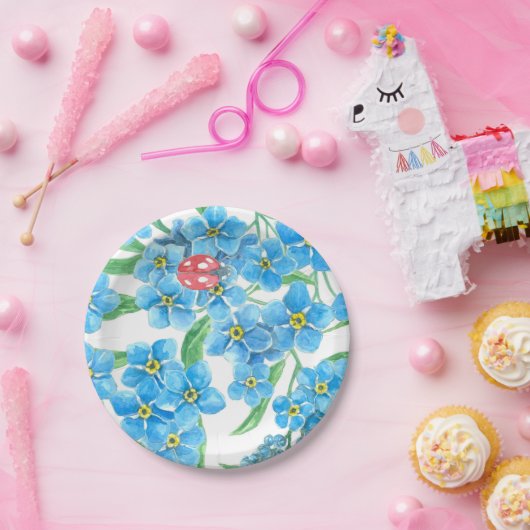 Assiettes En Carton Oublie-moi pas un motif sans soudure (Fête)