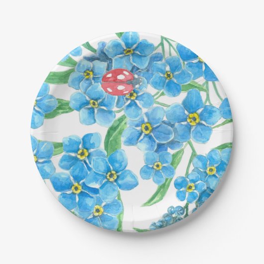 Assiettes En Carton Oublie-moi pas un motif sans soudure (Devant)
