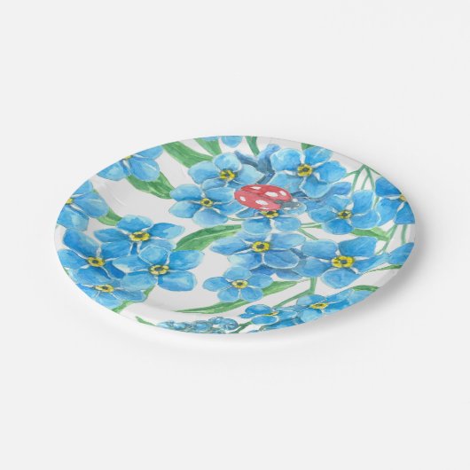 Assiettes En Carton Oublie-moi pas un motif sans soudure (Angle)