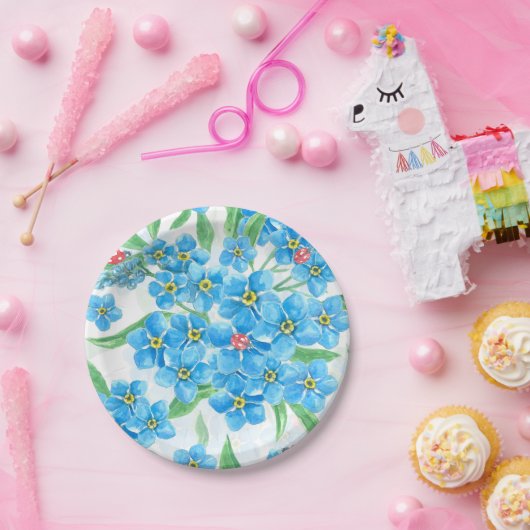 Assiettes En Carton Oublie-moi pas un motif sans soudure (Fête)