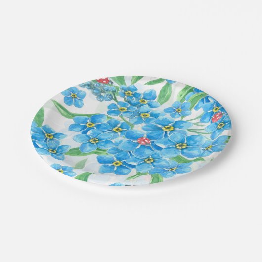 Assiettes En Carton Oublie-moi pas un motif sans soudure (Angle)