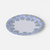 Assiettes En Carton Oubliez-moi les plaques de fleurs bleues (Angle)