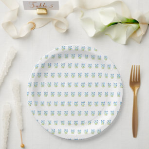Assiettes En Carton Oubliez-moi pas Fleurs bleues Baby shower fille