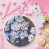 ASSIETTES EN CARTON OUBLIEZ-MOI PAS LE MONOGRAMME FLOWER PARTY (Fête)