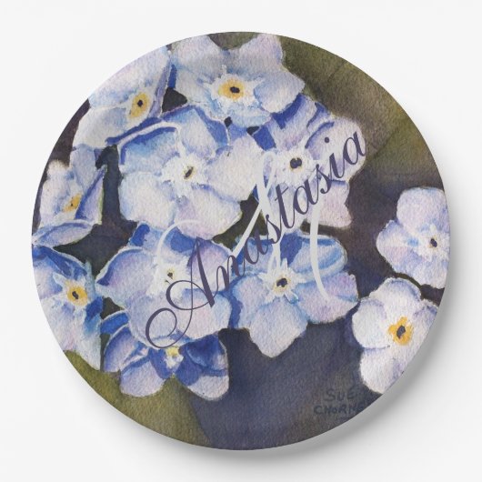 ASSIETTES EN CARTON OUBLIEZ-MOI PAS LE MONOGRAMME FLOWER PARTY (Devant)