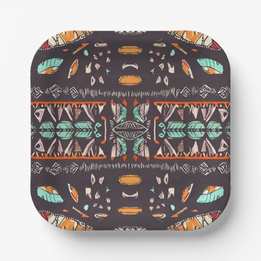 Assiettes En Carton Ouest bohème (Recto)