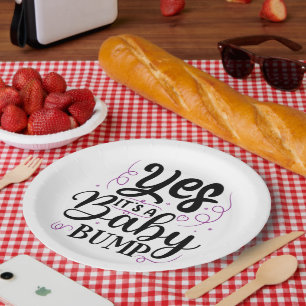 Assiettes En Carton Oui, c'est une bosse de bébé - Faire-part de gross