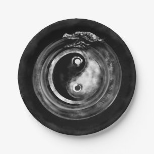 Assiettes En Carton Ouroboros Yin - Yang