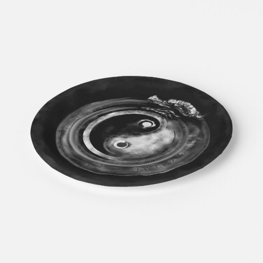 Assiettes En Carton Ouroboros Yin - Yang (Angle)