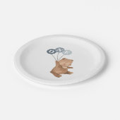 Assiettes En Carton Ours avec 3 Ballons Bleus 1er Anniversaire (Angle)