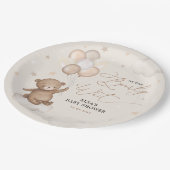 Assiettes En Carton Ours avec ballons Nuages Etoiles Ciel Baby shower (Angle)