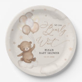Assiettes En Carton Ours avec ballons Nuages Etoiles Ciel Baby shower (Devant)